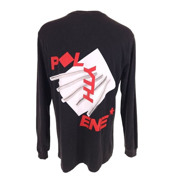 Polythene Optics Silver Stems Long Sleeve T-Shirt Size M Mens Black - Picture 7 of 11